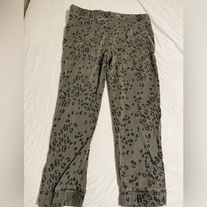 Bella Dahl Olive and Black Animal Print Pants